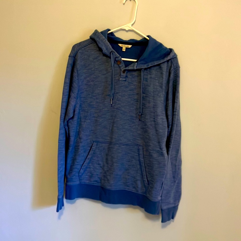 Blue hooded sweater